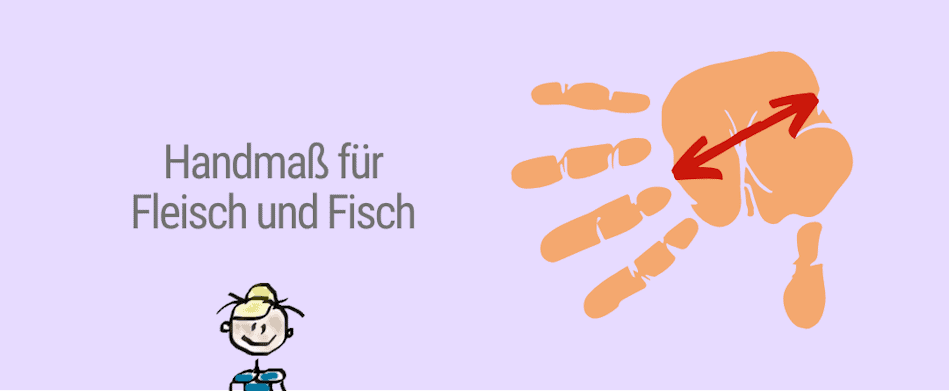 Handmaß Fisch und Fleisch Portionsgröße Kleinkinder
