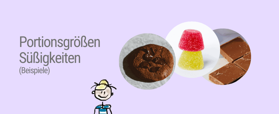 Portionsgröße Süßigkeiten und Snacks Kinder und Kleinkinder